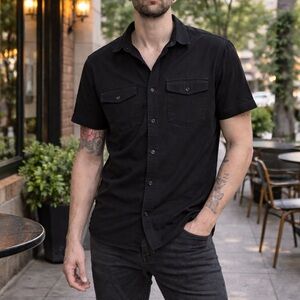 Zara Men's Charcoal Casual Button Down Shirt